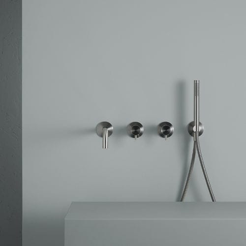 Mitigeur pour baignoire - SOURCE 13 69 R - QuadroDesign - mural / en acier inoxydable / 4 trous