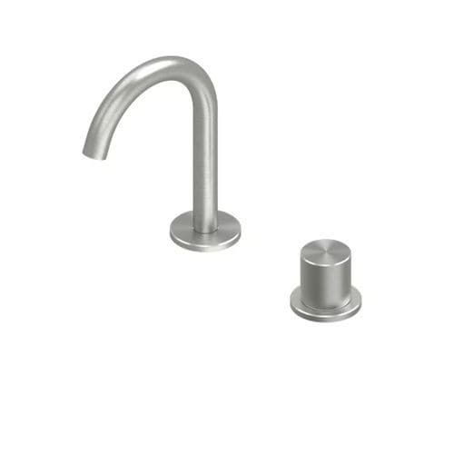 Mitigeur pour lavabo - HUM 24 31 - QuadroDesign - monté sur plage / en acier inoxydable / en inox brossé