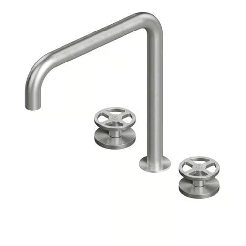 Mélangeur pour lavabo - VALVOLA02 20 32V - QuadroDesign - monté sur plage / en acier inoxydable 316L / en acier inoxydable AISI 316