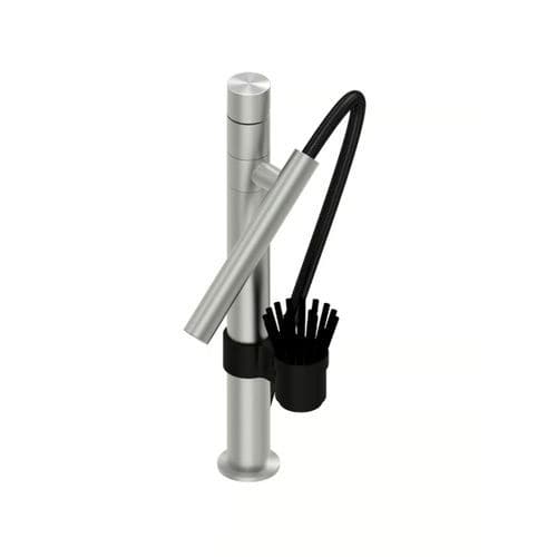 Mitigeur monté sur plage - 400 - QuadroDesign - en inox brossé / en acier inoxydable AISI 316 / de cuisine