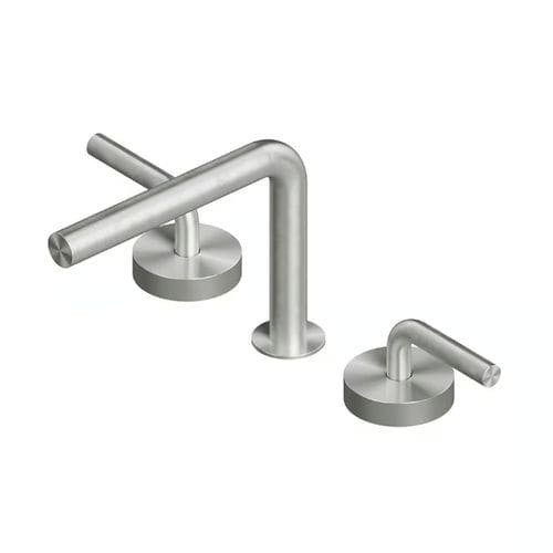 Mitigeur pour lavabo - LEVO 14 31 V - QuadroDesign - monté sur plage / en acier inoxydable 316L / en acier inoxydable AISI 316