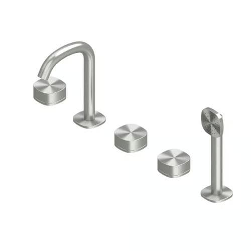Set de baignoire en inox brossé - SUPER 22 98 - QuadroDesign - en acier inoxydable 316L / monté sur plage / contemporain