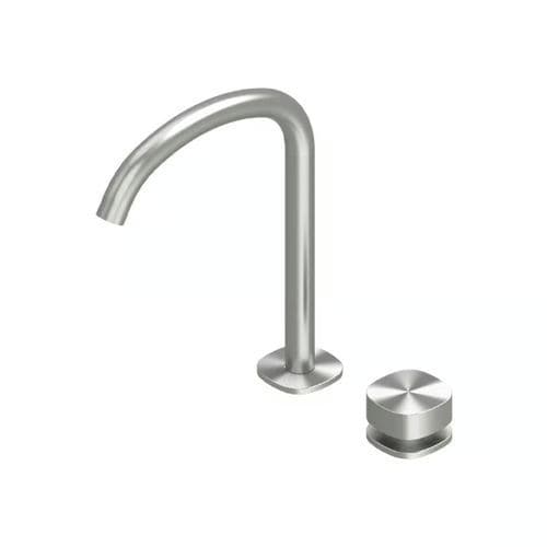 Mitigeur pour lavabo - SUPER 22 32T - QuadroDesign - à poser / encastrable / en inox brossé
