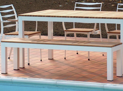 Banc contemporain - RIVA  - FIVE STARS ITALY - en teck / en aluminium / sans dossier