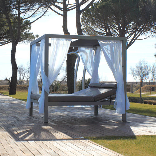Méridienne contemporaine - TIFFANY SOFT - FIVE STARS ITALY - en Stamskin® / en aluminium / avec piètement en métal