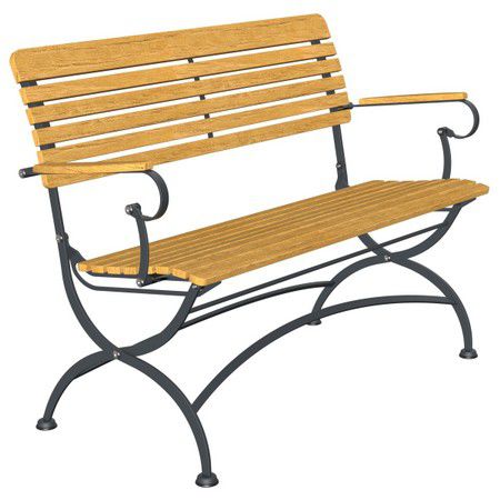 Banc de jardin contemporain - ACHERNAR - FIVE STARS ITALY - en teck / en métal / avec dossier