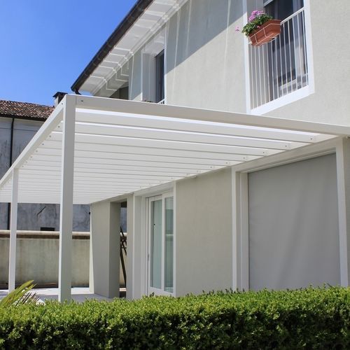 Pergola autoportée - CLOE - FIVE STARS ITALY - adossée / aluminium / couverture en polycarbonate