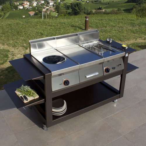 Cuisine d'extérieur - CUBE 1200 - FIVE STARS ITALY - contemporaine / en aluminium / modulaire