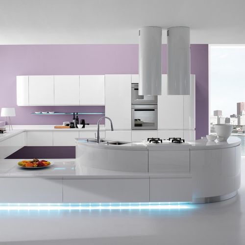 Cuisine contemporaine - SEVEN - Torchetti Cucine - en stratifié / avec îlot / sans poignée