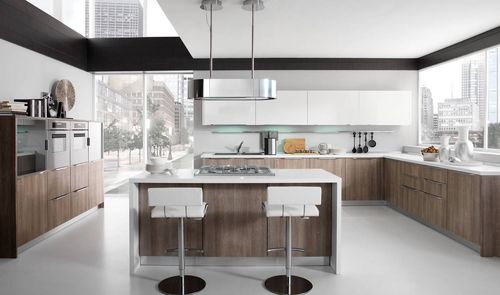 Cuisine contemporaine - AIRONE - Torchetti Cucine - en bois / avec îlot / avec poignée