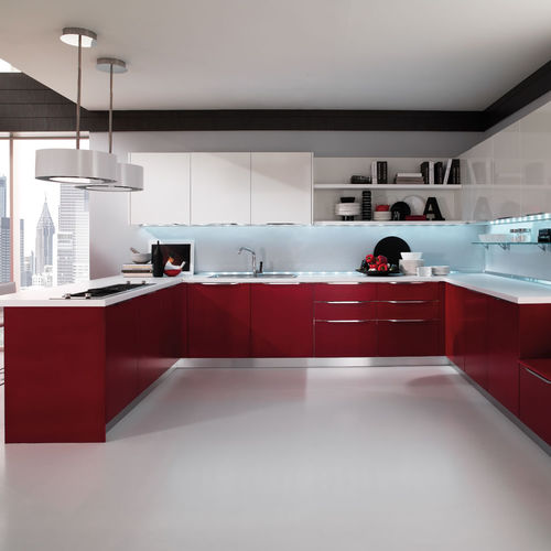 Cuisine contemporaine - AIRONE - Torchetti Cucine - en bois / en U / avec poignée