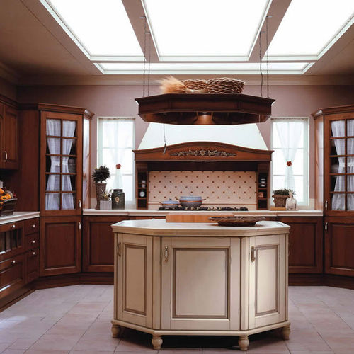 Cuisine classique - ANTICO CASALE - Torchetti Cucine - en placage de bois / en bois / avec îlot