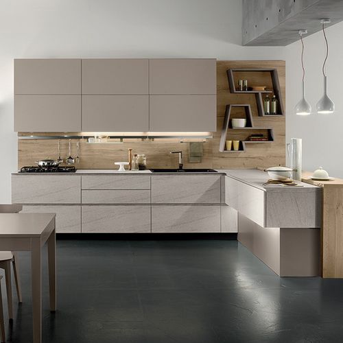 Cuisine contemporaine - VEGA - Torchetti Cucine - en stratifié / en L / sans poignée