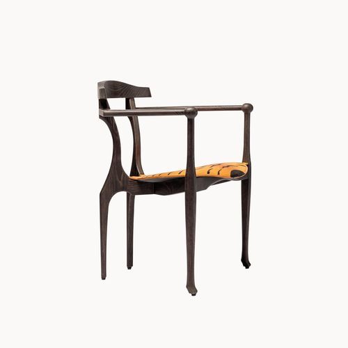 Chaise design original - TIGER ART GAULINO - BD Barcelona Design - d'intérieur / en cuir / avec piètement en frêne