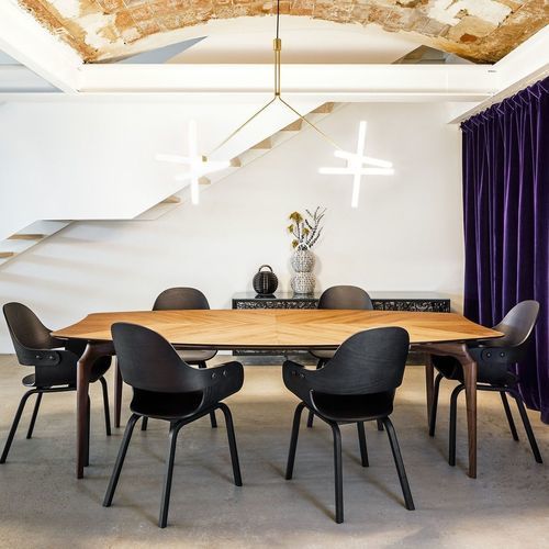 Table contemporaine - GAULINO  - BD Barcelona Design - en MDF / en placage de bois / avec piètement en noyer