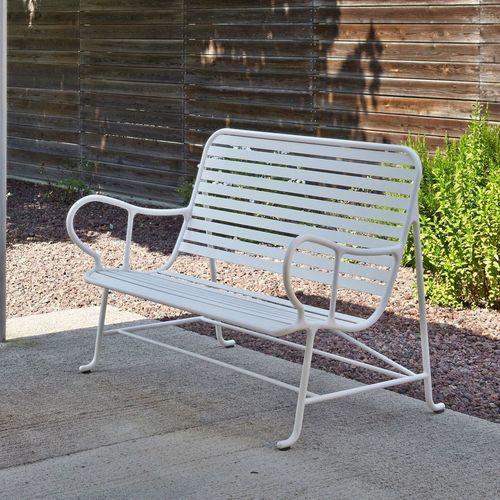 Banc de jardin contemporain - GARDENIAS  - BD Barcelona Design - en aluminium extrudé / stratifié / avec dossier