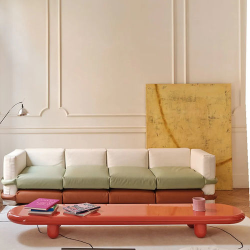 Table basse contemporaine - EXPLORER  - BD Barcelona Design - en MDF laqué / avec piètement en acier peint / ovale