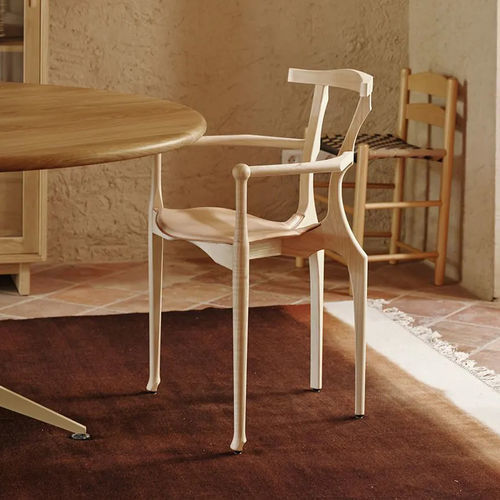Chaise contemporaine - GAULINO  - BD Barcelona Design - d'intérieur / en cuir / avec piètement en frêne