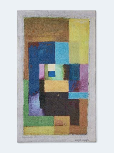 Tapis contemporain - Blaues Quadrat - Löffler Bürositzmöbel GmbH - à motif géométrique / en textile / rectangulaire