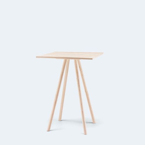 Table mange-debout en bois massif - Alpenglühn - Löffler Bürositzmöbel GmbH - en hêtre / avec piètement en hêtre / carrée