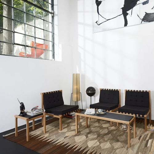 Tabouret en cuir - WB 4 - Löffler Bürositzmöbel GmbH - en chêne / avec piètement en chêne / professionnel