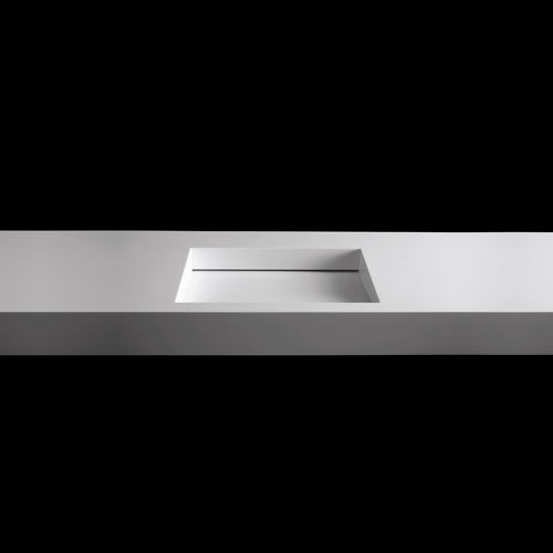 Vasque à encastrer - TICKLESS - RI.FRA MOBILI - en Corian® / avec plan intégré / double