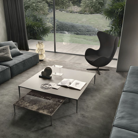 Table basse contemporaine - TRAY - RIMADESIO - en aluminium / rectangulaire / carrée
