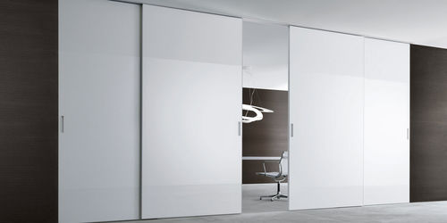 Porte d'intérieur - GRAPHIS PLUS - RIMADESIO - en aluminium / coulissante / vitrée
