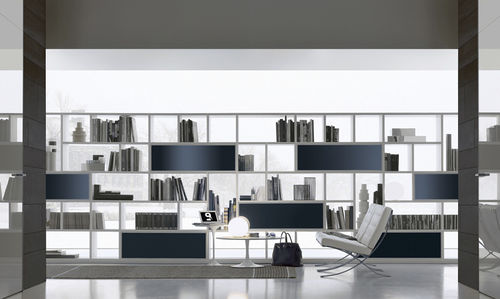 Bibliothèque modulable - OPUS - RIMADESIO - contemporaine / en aluminium / en verre