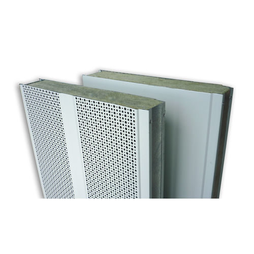 Panneau sandwich acoustique pour cloison - ACUSTIMODUL-80A - Acústica Integral - pour coffrage / 2 faces métalliques / âme en laine de roche