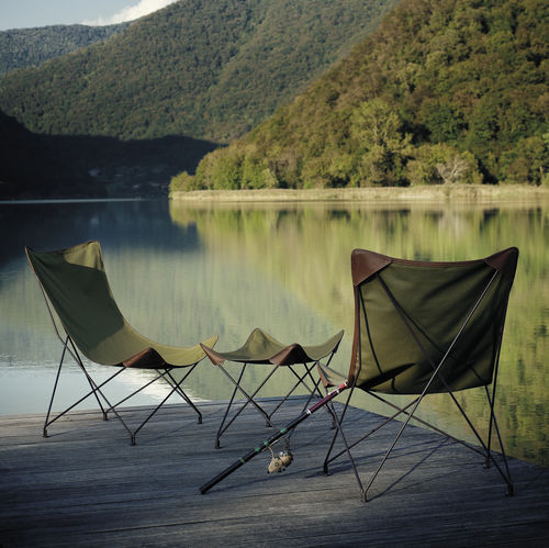 Tabouret contemporain - LAWRENCE 391 - RODA - en toile / avec piètement en acier à revêtement par poudre / avec piètement en fil de métal