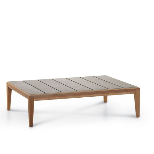 Table basse contemporaine - TEKA 009 - RODA - en teck / en céramique émaillée / rectangulaire