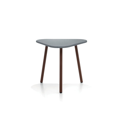 Table d'appoint contemporaine - PIPER 010 - RODA - en teck / en pierre / avec piètement en aluminium