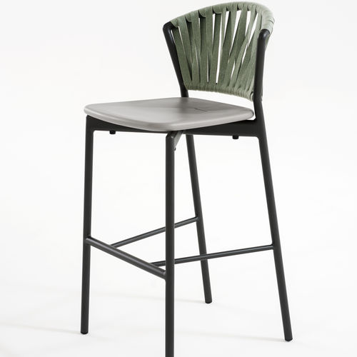 Chaise de bar contemporaine - PIPER 150 - RODA - d'extérieur / en aluminium / en teck