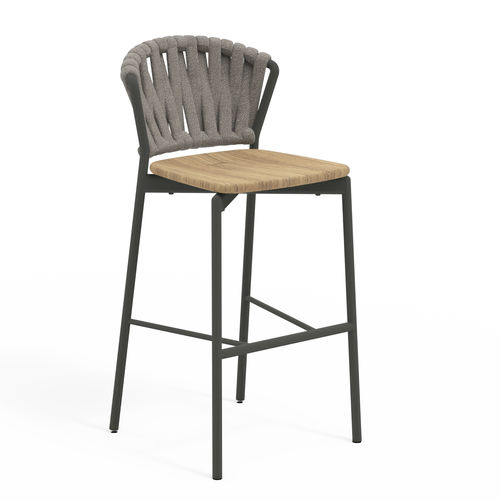 Chaise de bar contemporaine - PIPER 250 - RODA - d'extérieur / en aluminium / en teck