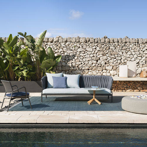 Canapé contemporain - SPOOL 203 - RODA - d'extérieur / en polyester / avec coussin amovible