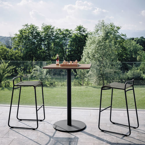 Tabouret de bar contemporain - HARP 750 - RODA - en polyester / en acrylique / avec piètement en acier inoxydable