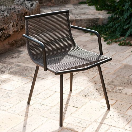 Chaise de salle à manger contemporaine - LAZE 059 - RODA - d'extérieur / en polyester / en acrylique