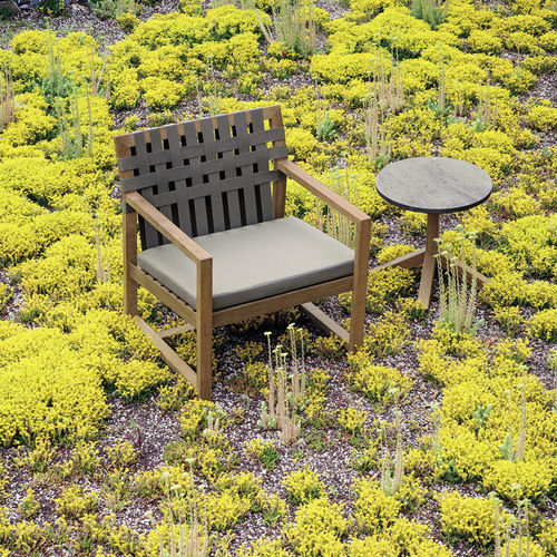 Fauteuil contemporain - NETWORK 168 - RODA - en tissu / en teck / en polyester