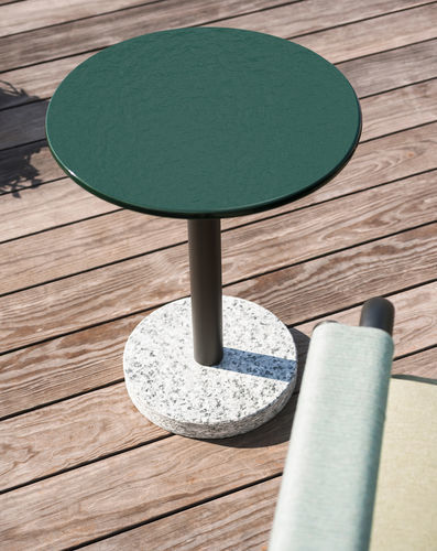 Table d'appoint contemporaine - BERNARDO 354 - RODA - en verre / en grès / avec piètement en pierre naturelle
