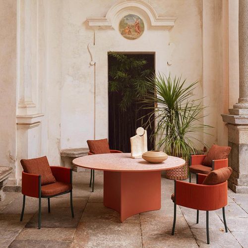 Chaise de salle à manger contemporaine - SADDLE - RODA - pour extérieur / en corde / avec piètement en aluminium