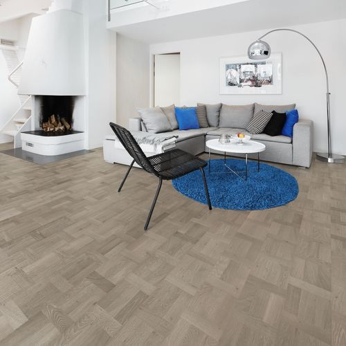 Parquet contrecollé - TIME GREY - Karelia - en chêne / huilé / brossé