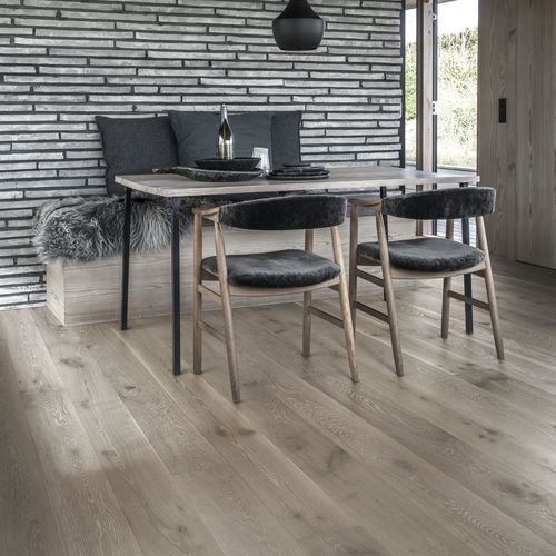 Parquet contrecollé - STORY 188 DACITE GREY - Karelia - en chêne / brossé / mat