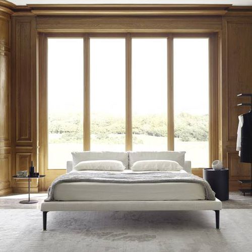 Lit double - FLOYD-HI - Living Divani - simple / contemporain / tapissé