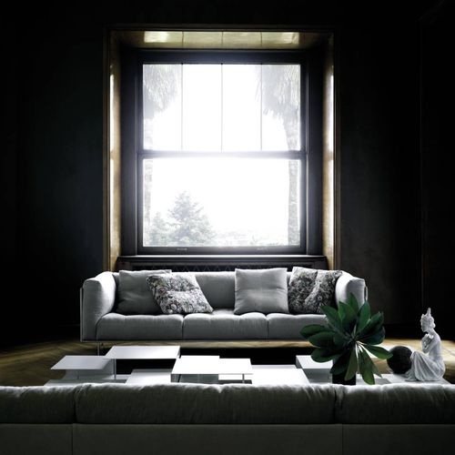 Canapé contemporain - ROD  - Living Divani - en tissu / en cuir / avec accoudoirs