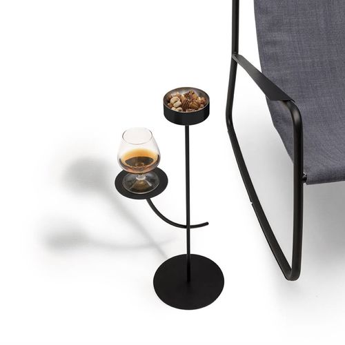 Table d'appoint contemporaine - VIZIO - Living Divani - en acier / avec piètement en acier / ronde