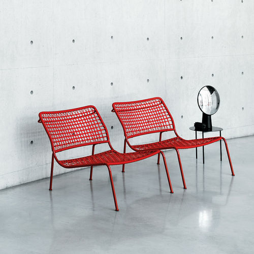 Chauffeuse contemporaine - CARBON FROG - Living Divani - en corde / en fibre de carbone / grise