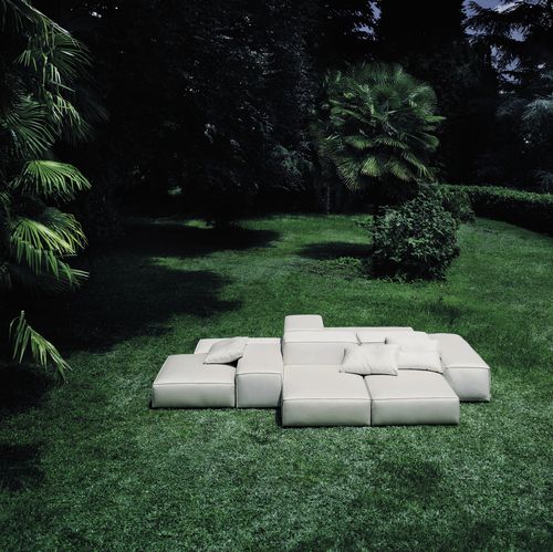 Canapé modulable - EXTRASOFT - Living Divani - contemporain / de jardin / en tissu