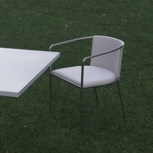 Chaise de jardin contemporaine - MAJA D - Living Divani - d'extérieur / en tissu / en cuir