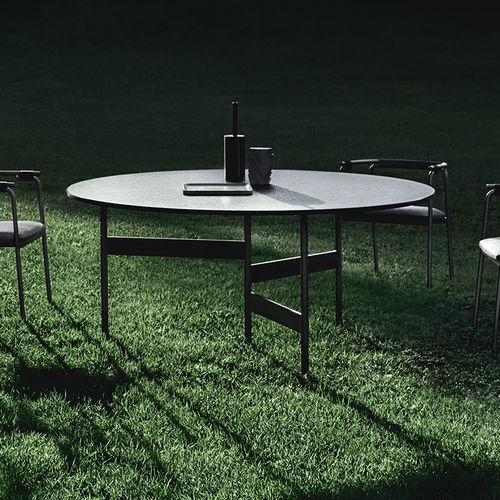 Table contemporaine - NOTES - Living Divani - en verre / en marbre / en granite